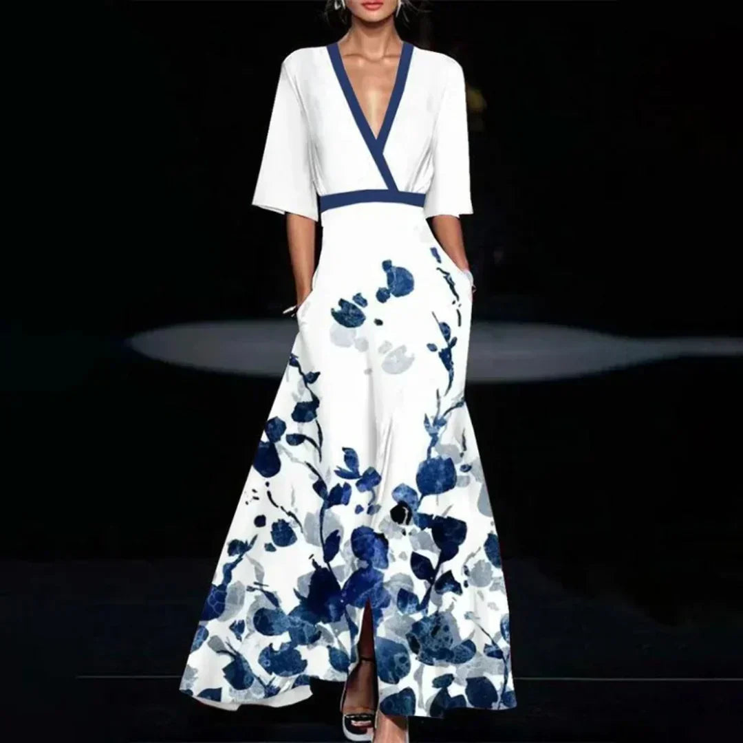MelbourneMode™ | Elegant Maxi Dress with Floral Pattern